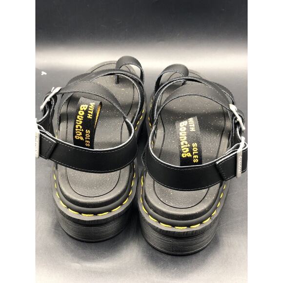 Dr DOC MARTEN Strappy BLAIRE Sandals BLACK Leather Platform Gladiator Size 10 - Picture 11 of 12